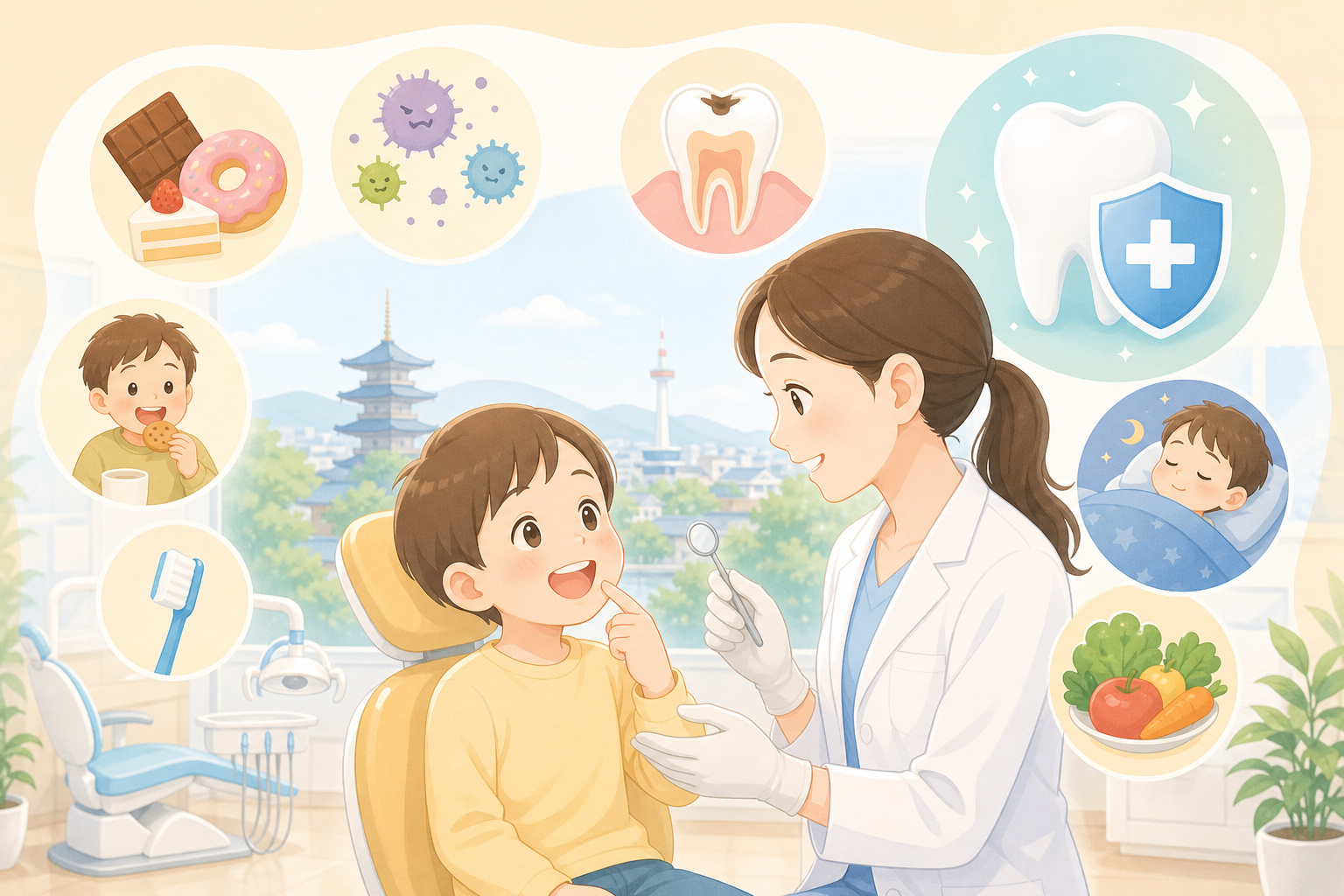 子どもが虫歯になりやすい原因と、京都市の歯医者が行うリスク別の予防アプローチ